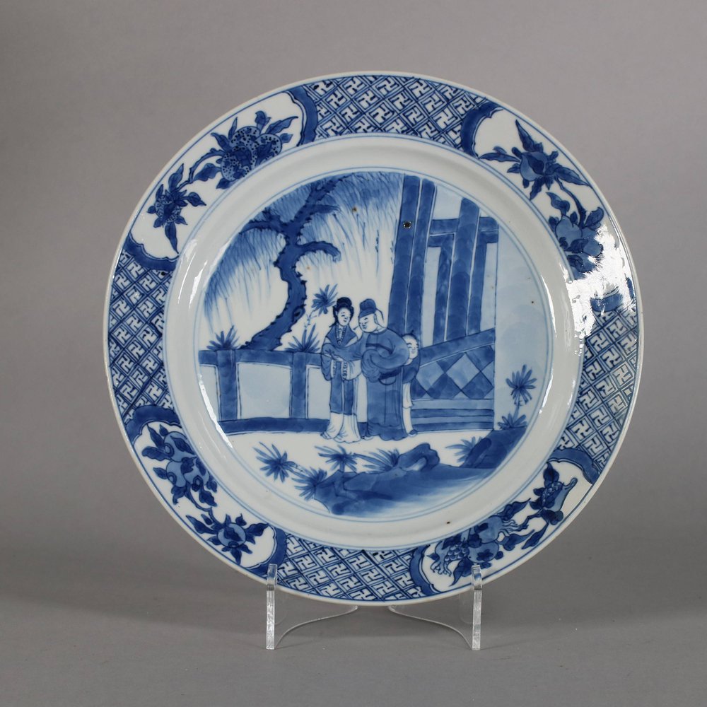 MW195 Blue and white plate, Kangxi (1664-1722)
