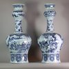 MW231 Pair of Dutch Delft blue and white garlic-necked vases