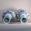 MW231 Pair of Dutch Delft blue and white garlic-necked vases