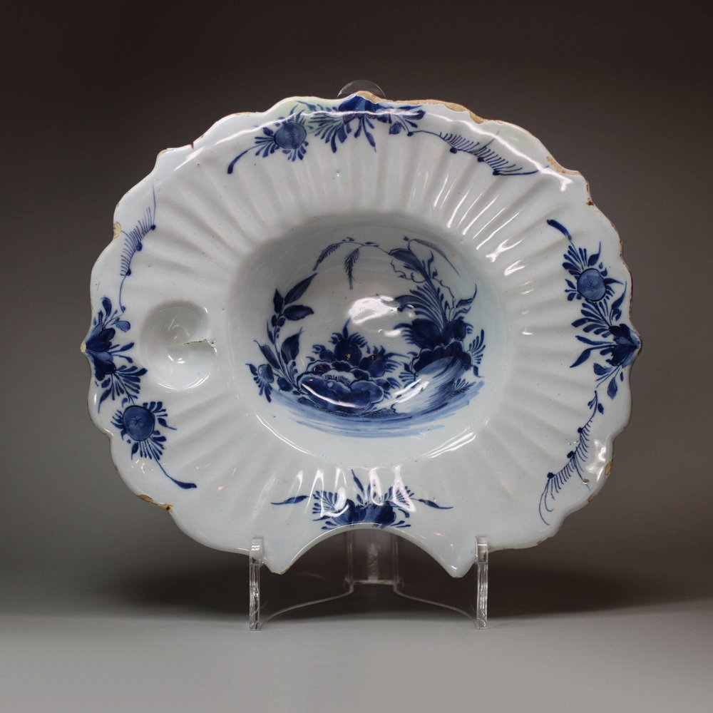 N199 Dutch Delft blue and white barber's bowl, 18th century