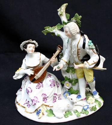 N356 Meissen porcelain pastoral group