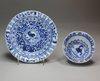 N532 Blue and white teabowl and saucer, Kangxi (1662-1722)