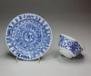 N533 Blue and white teabowl and saucer, Kangxi (1662-1722)