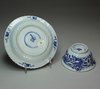 N533 Blue and white teabowl and saucer, Kangxi (1662-1722)