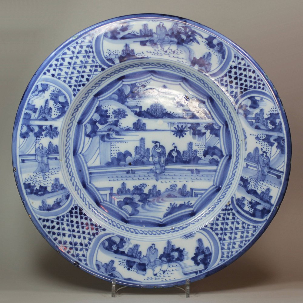 N658 German faience charger, 18th century