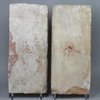 N720 Two polychrome Spanish pottery ceiling tiles, c1500-50