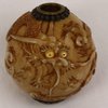 N750 Carved ivory ojime bead; signed Tozan, Meiji