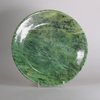 P180 Pair of Chinese spinach green jade circular dishes