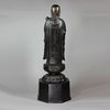 P233 Rare Japanese bronze group of Buddha holding a child holding