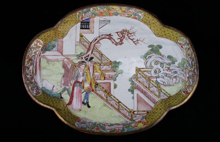 P336 Enamel quatrefoil tray, Qianlong (1736-95)