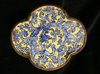 P344 Rare Chinese canton enamel quatrefoil teapot