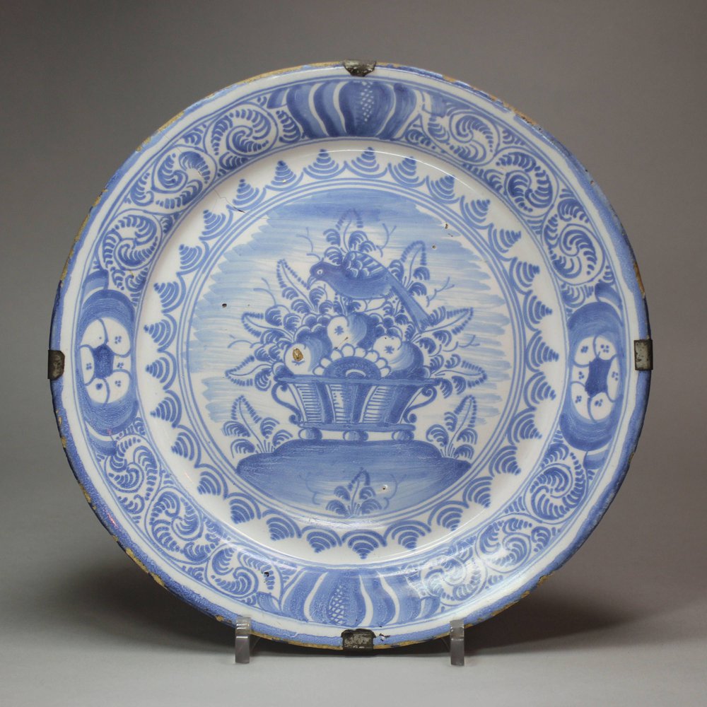 P57 German Nurnberg blue and white plate, circa 1720