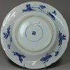 P573 Blue and white moulded plate, Kangxi (1662-1722)