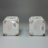 P639 Pair of famille verte square tea caddies, Kangxi (1662-1722)