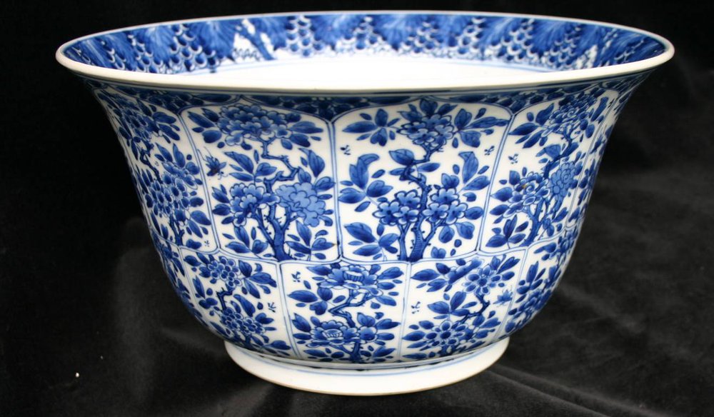 P657 Blue and white bowl, Kangxi (1662-1722)