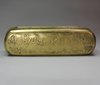 P714 Dutch brass tobacco box, 18th century, of rectangular form