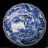 P972 Magnificent Japanese blue and white arita dish 