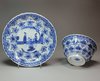 Q145A Blue and white bowl and saucer, Kangxi (1662-1722)