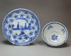 Q145A Blue and white bowl and saucer, Kangxi (1662-1722)