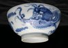 Q217 Blue and white dragon bowl, 18th century