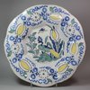 Q251 Dutch Delft polychrome lobed charger, circa 1700