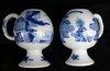 Q284 Pr of Chinese blue and white mustard pots