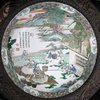 Q345 A large famille verte 'rice production' dish