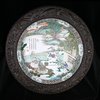 Q345 A large famille verte 'rice production' dish