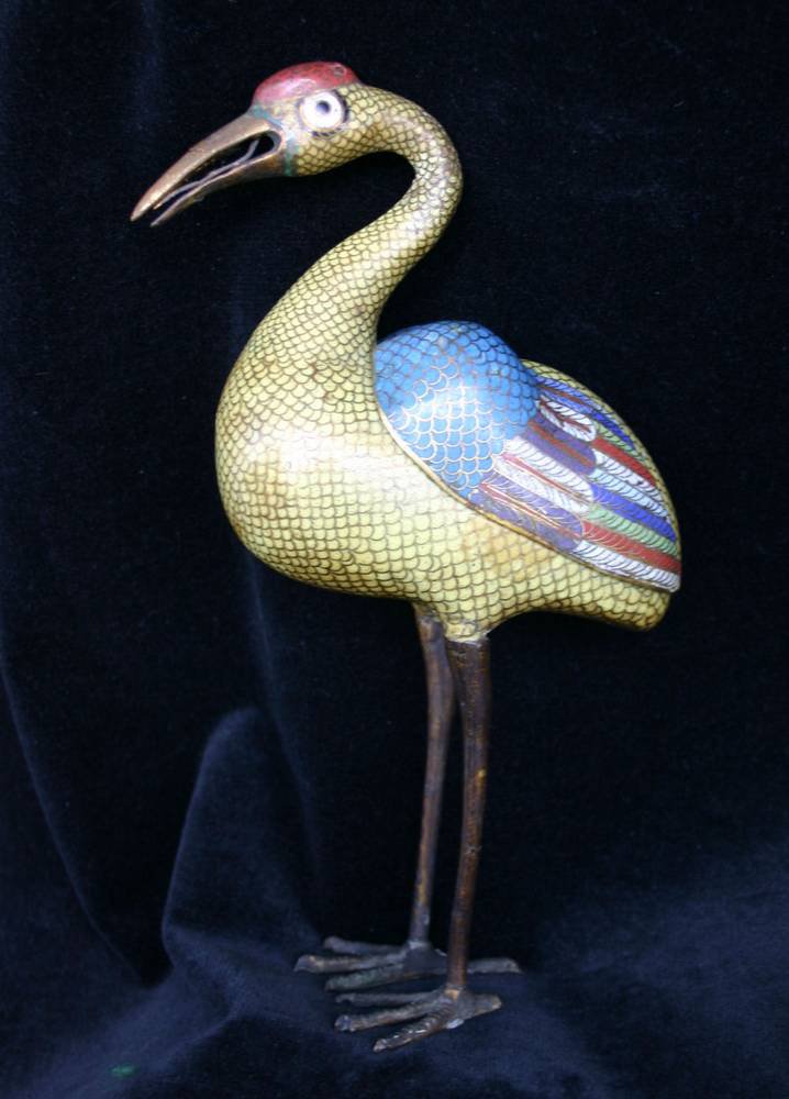 Q386 Cloisonne model of a crane, Qianlong (1736-1795)