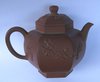 Q460 Fine 18th century Chinese Yixing hexagonal teapot and  domed