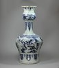 Q639 Dutch Delft blue and white onion-necked vase, 18th century