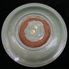 Q806 Large Longquan celadon lotus dish Yuan Dynasty; heavily-potted