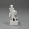 Q818 Miniature blanc-de-chine figure of kylin and rider