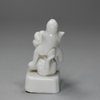 Q818 Miniature blanc-de-chine figure of kylin and rider