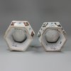 Q866 Pair of famille-verte hexagonal salts, Kangxi (1662-1722)