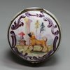 Q897 Staffordshire enamel snuff box or bonbonnière, circa 1770