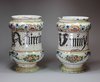 Q898 Pair of Italian maiolica albarelli