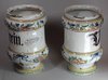 Q898 Pair of Italian maiolica albarelli