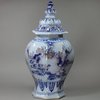 Q946 French faience blue and manganese jar and cover, Nevers