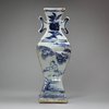 R13 Blue and white faceted vase, early Ming (1368-1626)