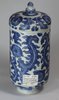 R174 Blue and white cylindrical beaker and fixed cover