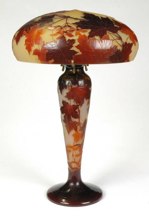 R371 Superb Galle glass lamp, circa 1900
