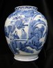 R38 Japanese ovoid blue and white jar