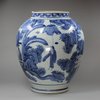 R38 Japanese ovoid blue and white jar