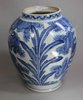 R38 Japanese ovoid blue and white jar