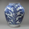 R38 Japanese ovoid blue and white jar