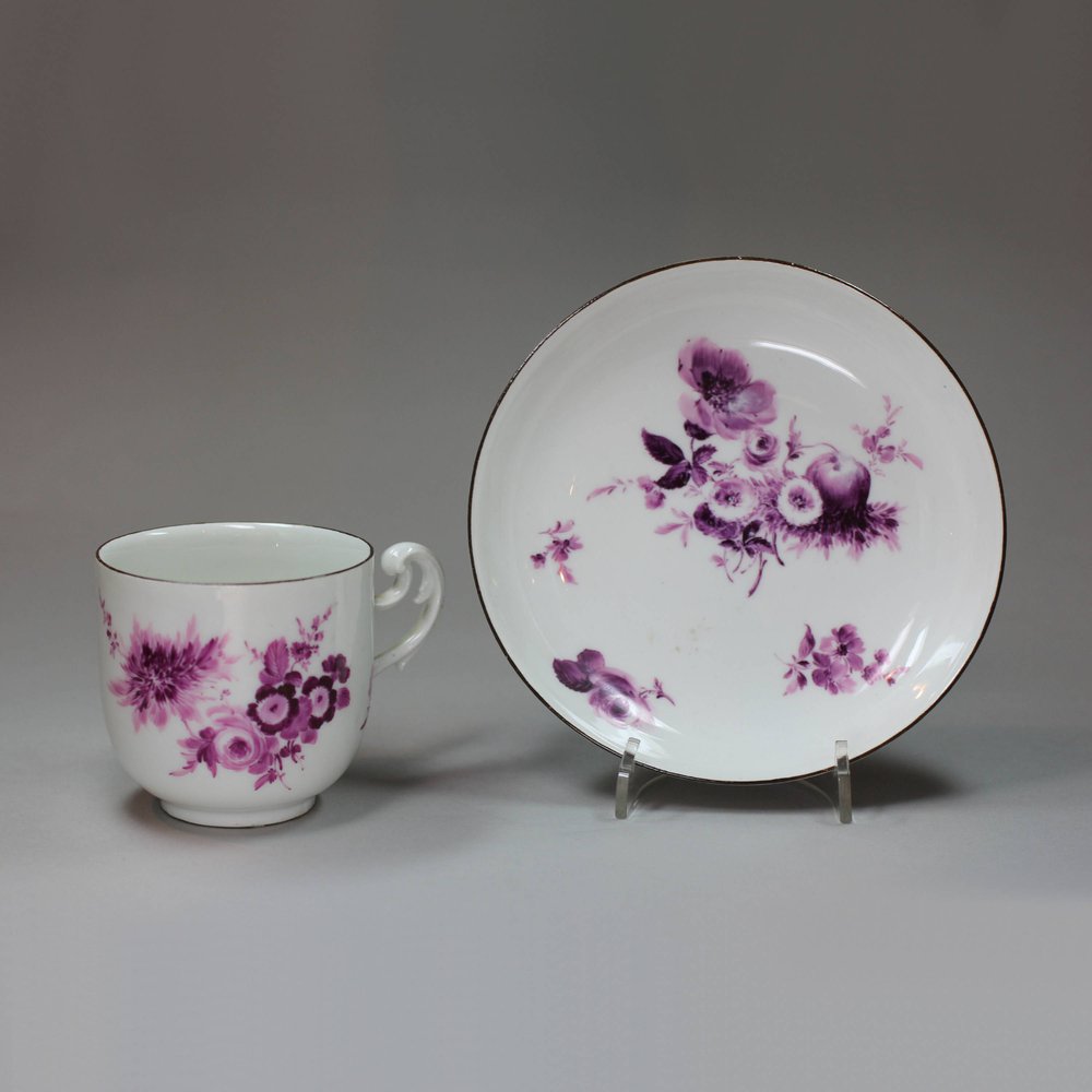 R524a Meissen cup and saucer, mid 18th century