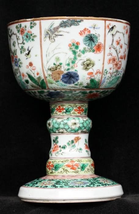 R531 Rare famille verte chalice, Kangxi (1662-1722)