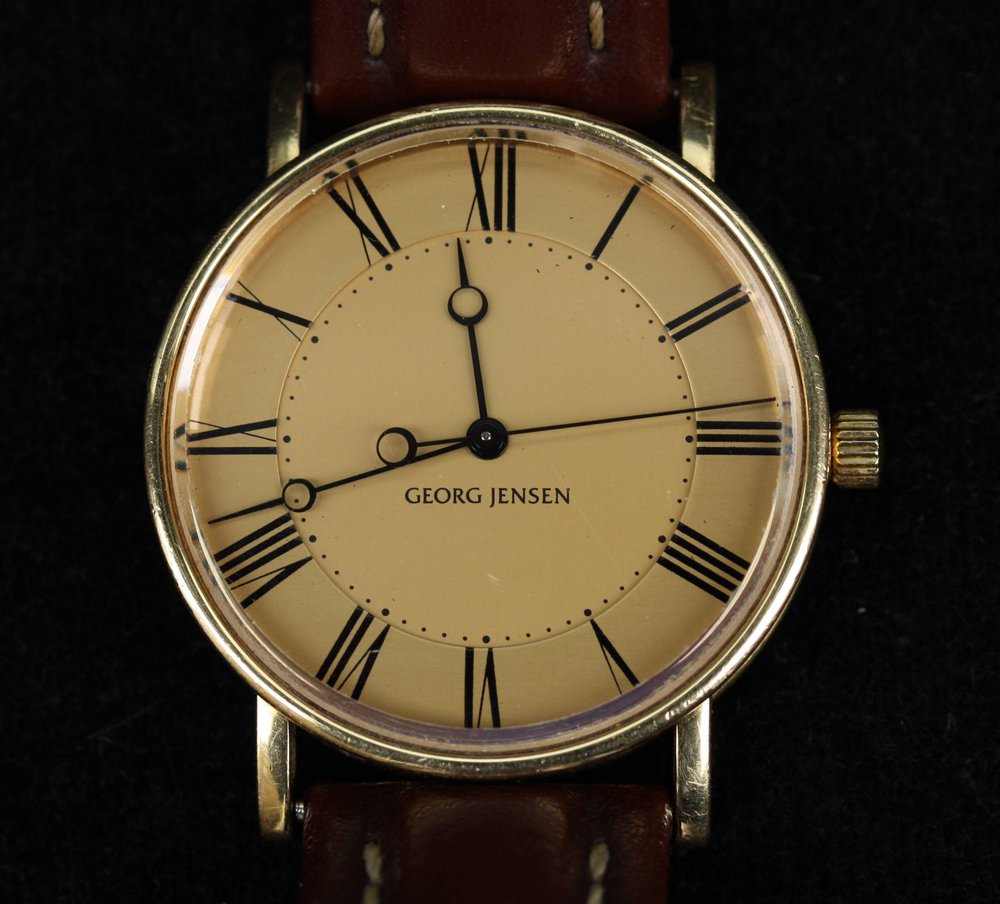 R615a Late 20th century 18k Georg Jensen wristwatch