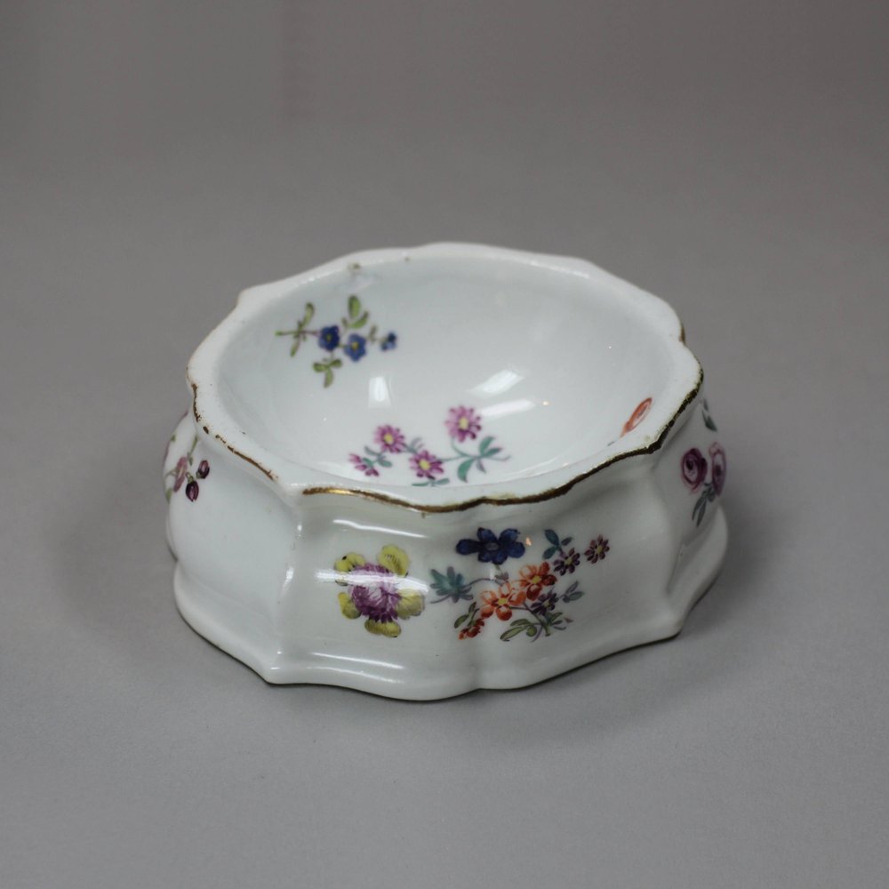 R677 Meissen salt of moulded form, circa 1760